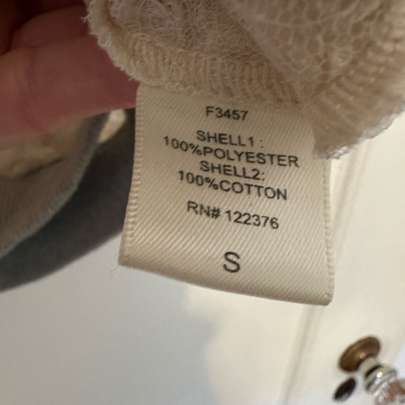 Rhyme Los Angeles - cream and gray rosette top- size S - Picture 5 of 7
